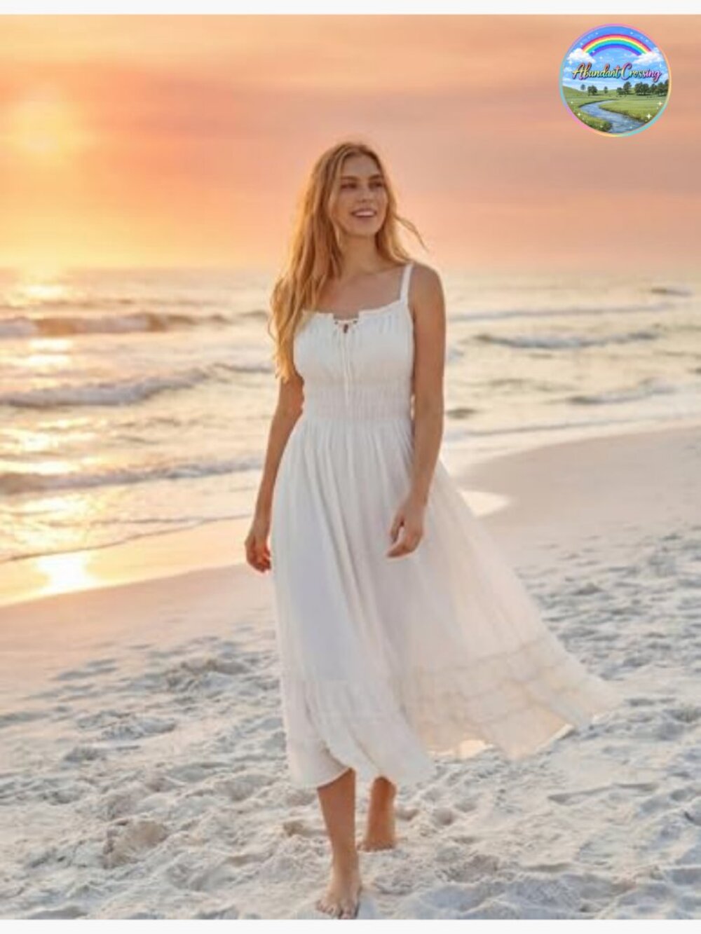Sleeveless Ruffle Flowy Maxi Dress with Pockets Empire Waist Boho Sundress - Picture 6 of 7